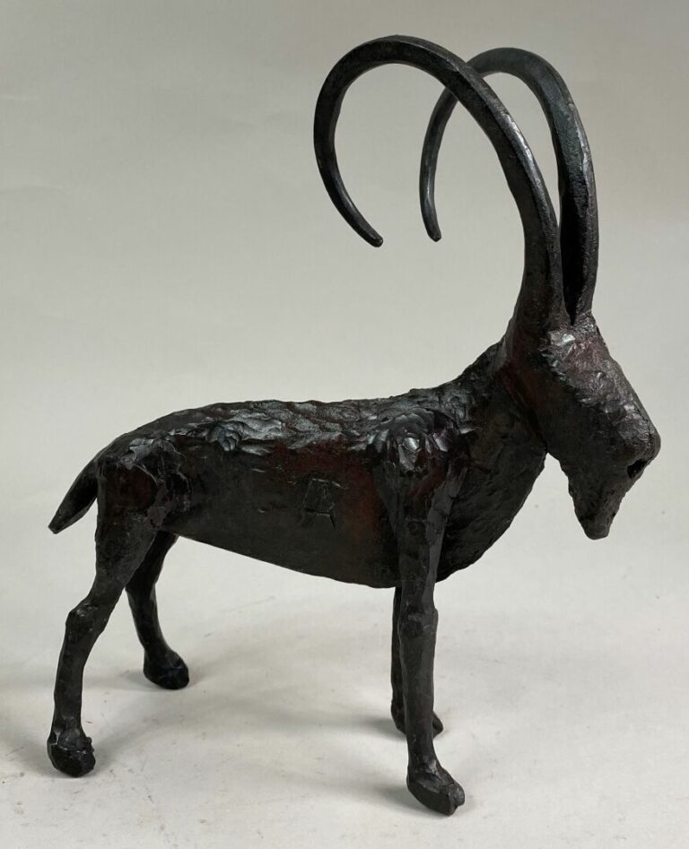 André FABRE (1920-2011) - Mouflon - Sculpture en acier forgé - Années 1970 - 26…