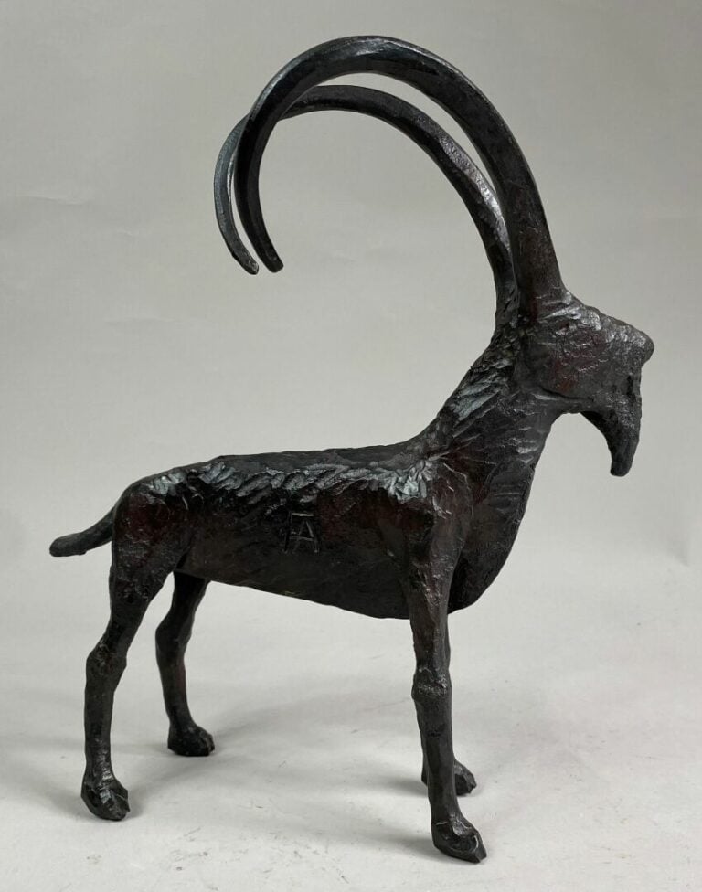André FABRE (1920-2011) - Mouflon - Sculpture en acier forgé - Années 1970 - 27…