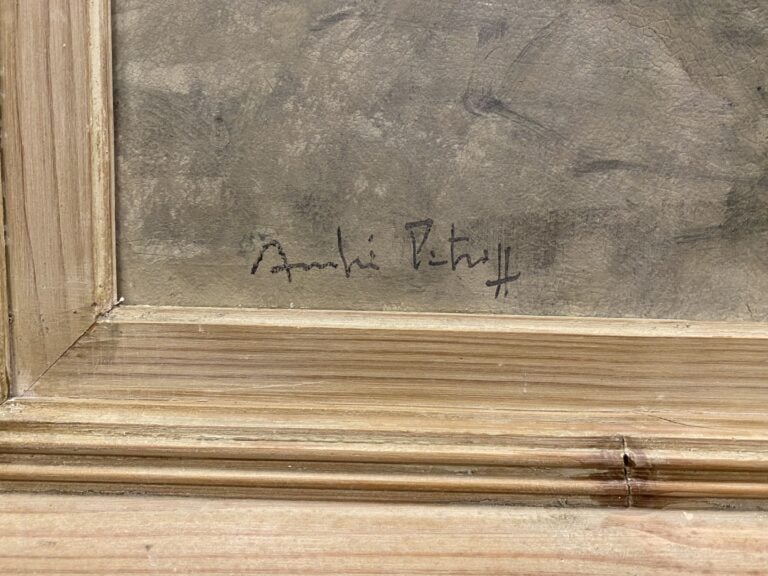 ANDRE PETROFF - Barques - Huile sur panneau - Signé en bas à gauche - 50 x 64 c…