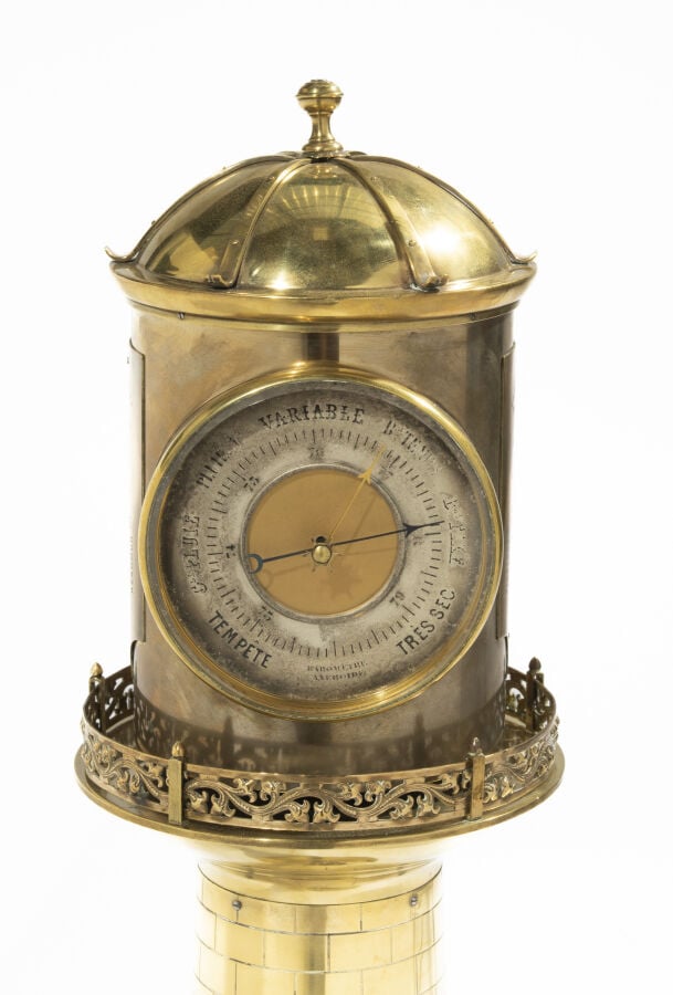 André-Romain GUILMET (1827-1892) - Pendule phare à mouvement en forme de phare…