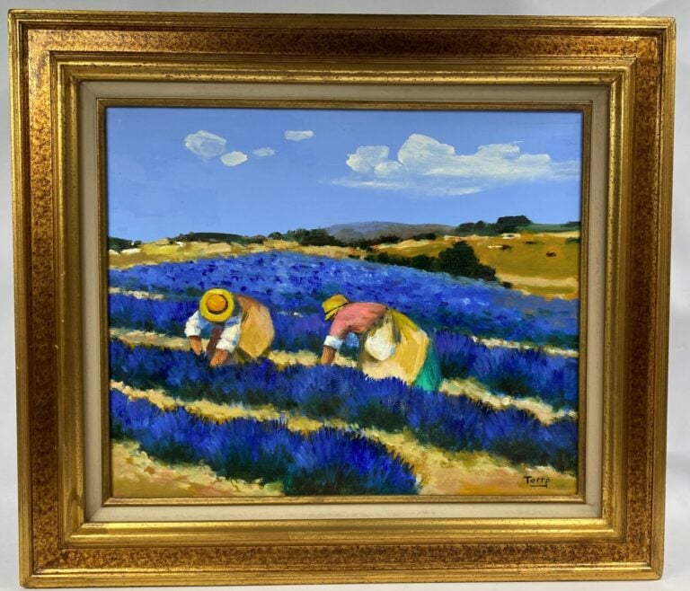 André TORRE (1929-1999) - Les lavandières - Huile sur toile, signée en bas à dr…