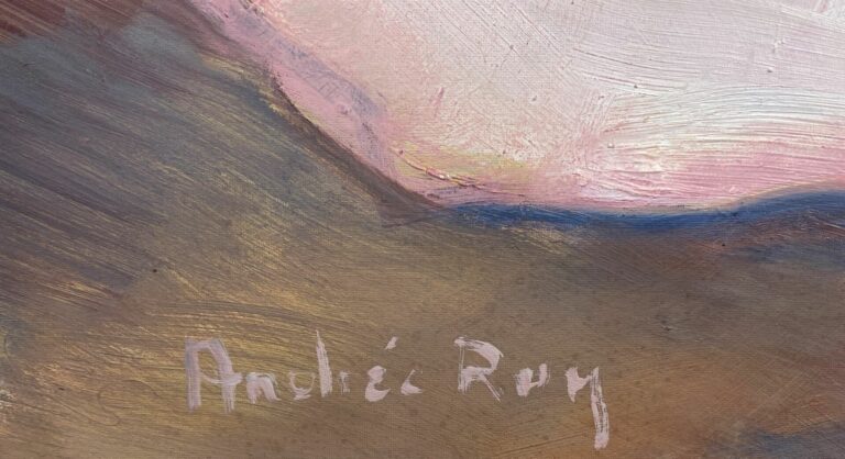 Andréa RAY (XXe siècle) - Portrait de jeune fille - Huile sur isorel, signé en…