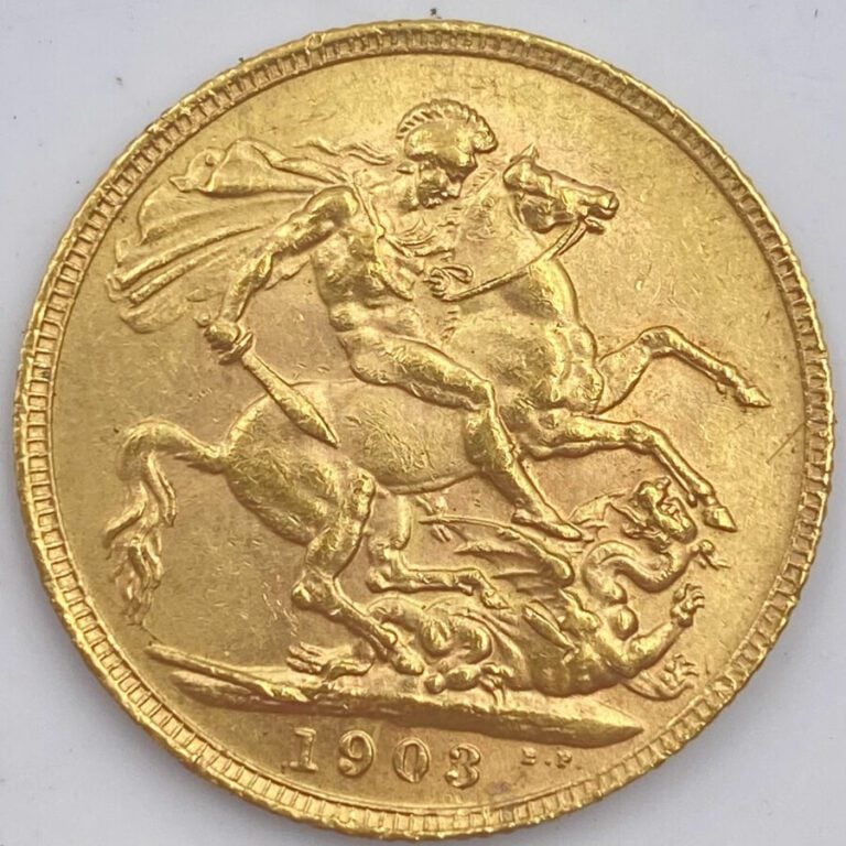 ANGLETERRE - Ensemble de 4 Souverains en or de type Edward VII - -Un souverain…