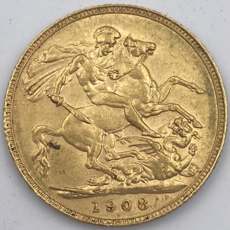 ANGLETERRE - Ensemble de 4 Souverains en or de type Edward VII - -Un souverain…