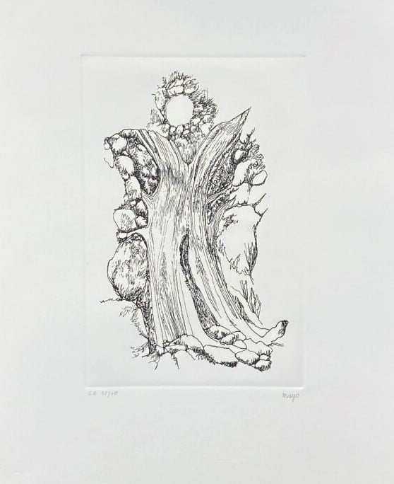 Antoine MAYO (1905-1990) - Arbre pensant 1977 ; Pied et galets ; Personnages su…