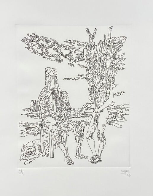 Antoine MAYO (1905-1990) - Arbre pensant 1977 ; Pied et galets ; Personnages su…