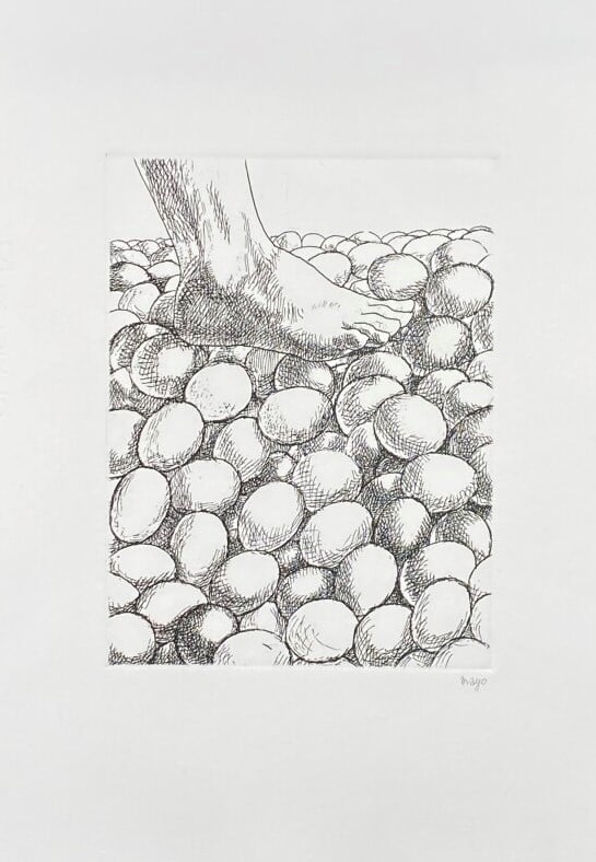 Antoine MAYO (1905-1990) - Arbre pensant 1977 ; Pied et galets ; Personnages su…