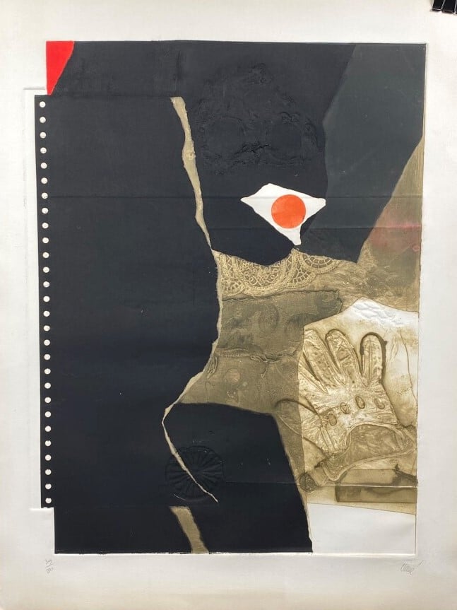 Antoni CLAVÉ (1913-2005) - Gant au point rouge,1974 (Passeron 324) - Gravure au…