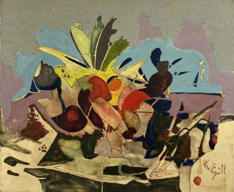 ARCHIGUILLE (1932-2017) - Allusion à un repas - Huile sur toile, signée en bas…