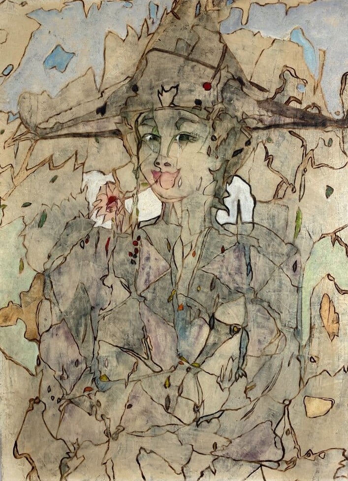 ARCHIGUILLE (1932-2017) - Arlequin sentimental - Huile sur toile, non signée -…