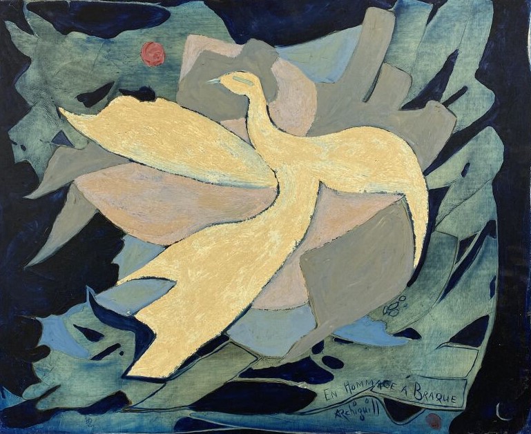 ARCHIGUILLE (1932-2017) - En hommage à Braque - Huile sur toile, signée en bas…