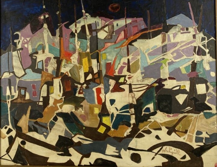 ARCHIGUILLE (1932-2017) - "Finir c'est enfermer" - Huile sur toile, signée en b…