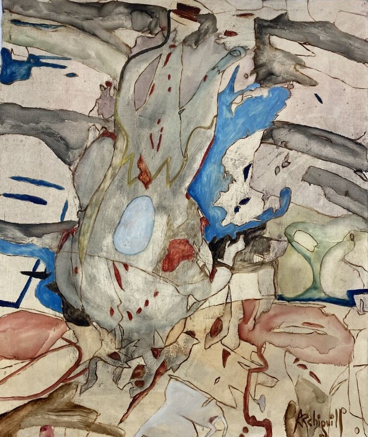 ARCHIGUILLE (1932-2017) - La cruche cassée - Huile sur toile, signée en bas à d…