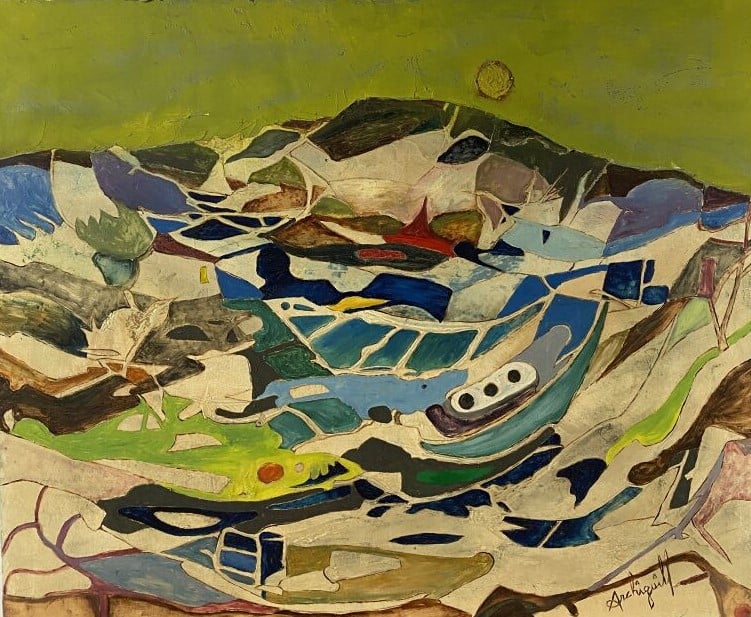 ARCHIGUILLE (1932-2017) - Le barrage - Huile sur toile, signée en bas à droite…