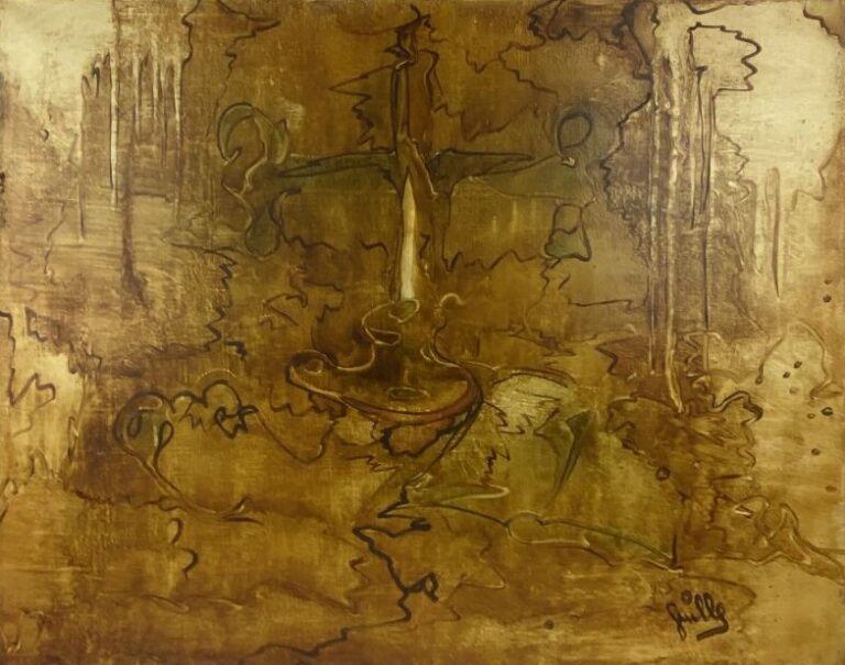 ARCHIGUILLE (1932-2017) - Le chandelier - Huile sur toile, signée en bas à droi…