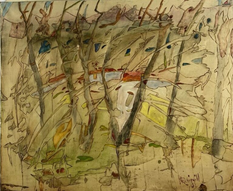 ARCHIGUILLE (1932-2017) - L'étang - Huile sur toile, signée en bas à droite - T…
