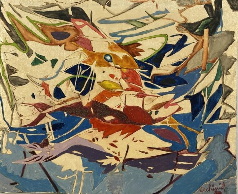 ARCHIGUILLE (1932-2017) - Naissance du génie - Huile sur toile, signée en bas à…