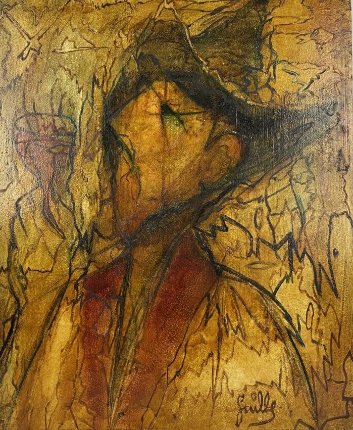 ARCHIGUILLE (1932-2017) - Personnage - Huile sur isorel, signé vers la droite -…
