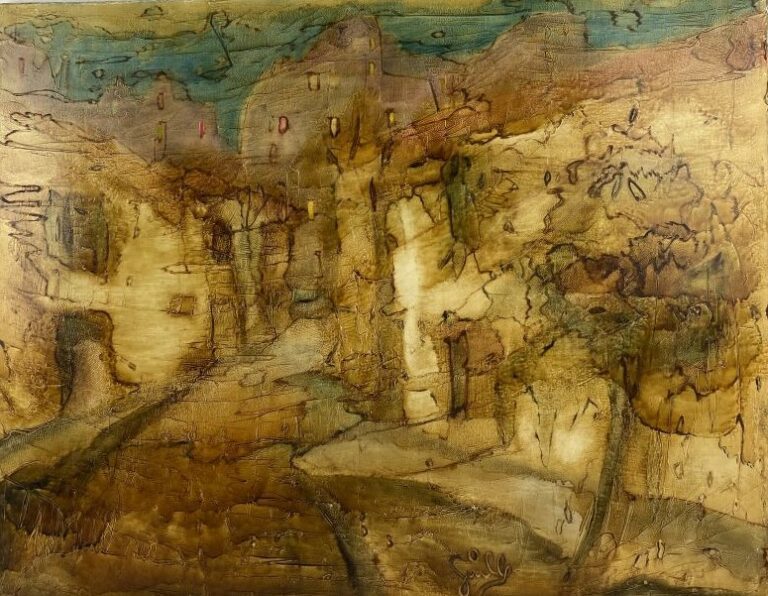 ARCHIGUILLE (1932-2017) - Place de village - Huile sur toile, signée en bas ver…