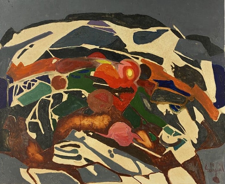 ARCHIGUILLE (1932-2017) - Repas de chien - Huile sur toile, signée en bas à dro…