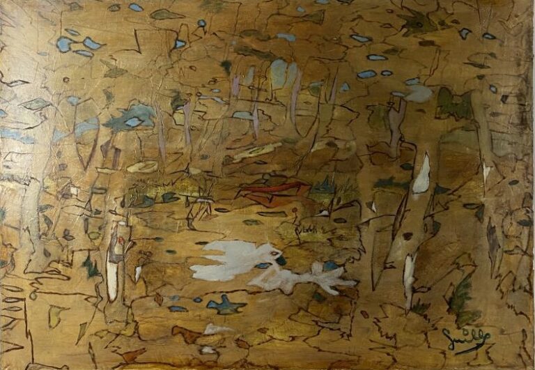 ARCHIGUILLE (1932-2017) - Sous-bois - Huile sur toile, signée en bas à droite -…