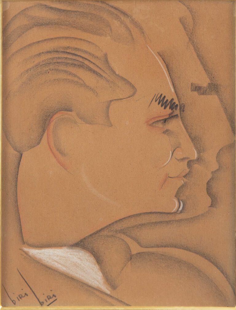 Attribué à Ernest BIRO, dit BIRI BIRI (1905-1944) - Portrait d'homme de profil…