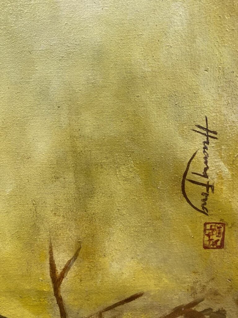 Attribué à Fong HUANG (Malaysie, 1936-2004) - Couple d'oiseaux blancs sur une b…