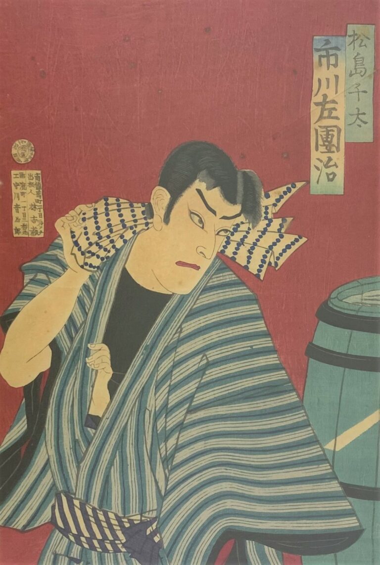 Attribué à Utagawa Kunichika (1835-1900) - Oban tate-e, partie de triptyque, l'…