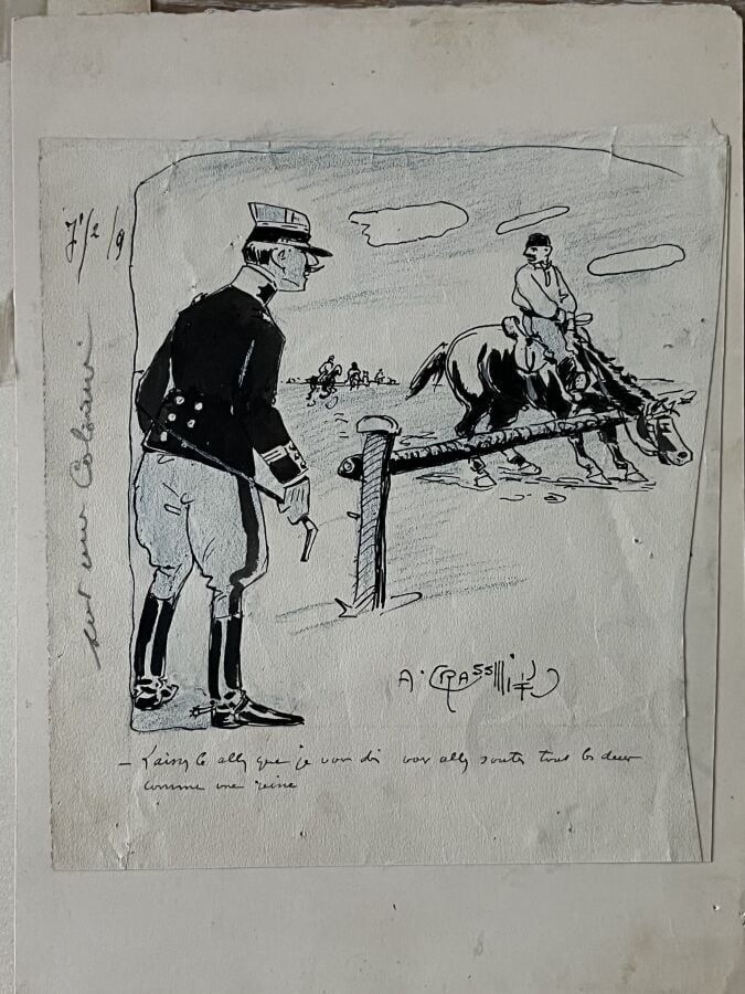 Augustin GRASS- MICK (1873-1963) - Ensemble de quatre oeuvres humoristiques pou…