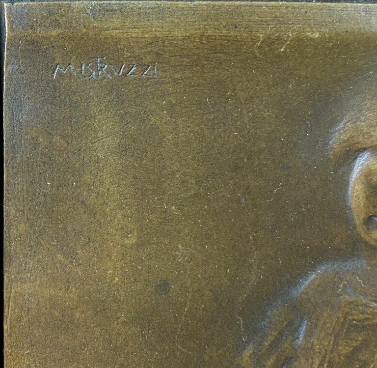Aurelio MISTRUZZI (1880-1960) - Plaque en bronze à patine brune représentant un…