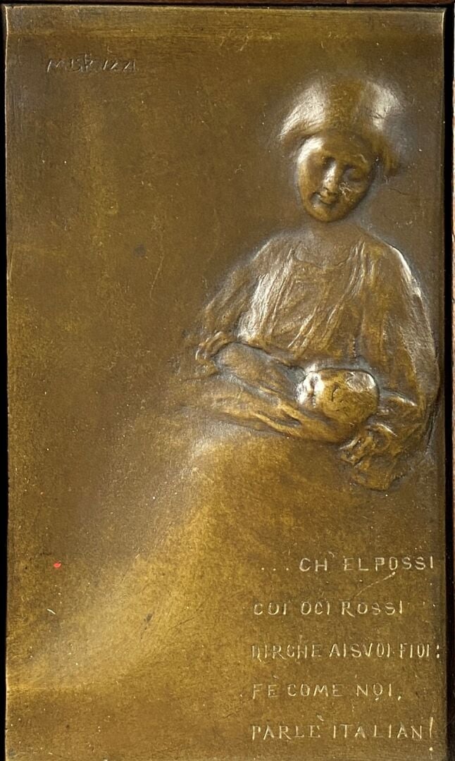 Aurelio MISTRUZZI (1880-1960) - Plaque en bronze à patine brune représentant un…