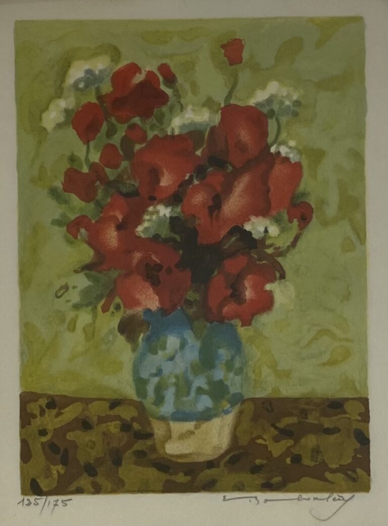 BABOULENE Eugène (1905-1994) - Vase aux fleurs - Ensemble de deux lithographies…