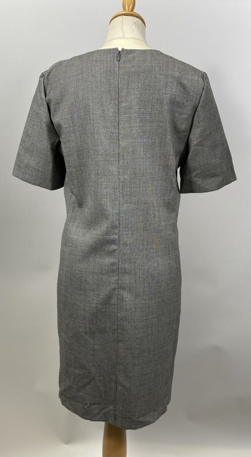 BALENCIAGA - Ensemble robe et veste à manches ¾ - La robe chinée gris à empièce…