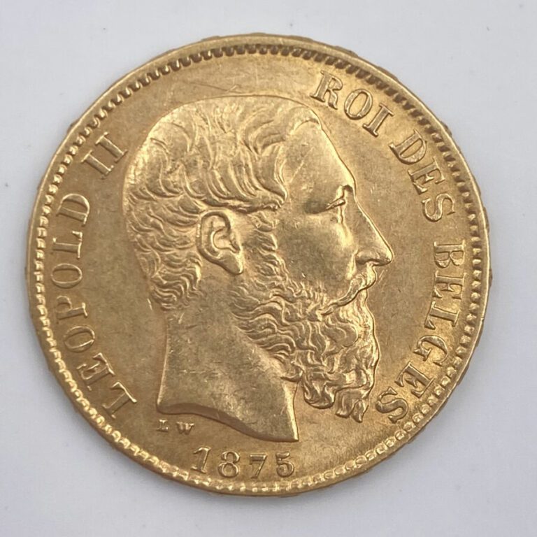 BELGIQUE - Une pièce de 20 Francs en or de type « Léopold II» - 1875 - SUP - Po…