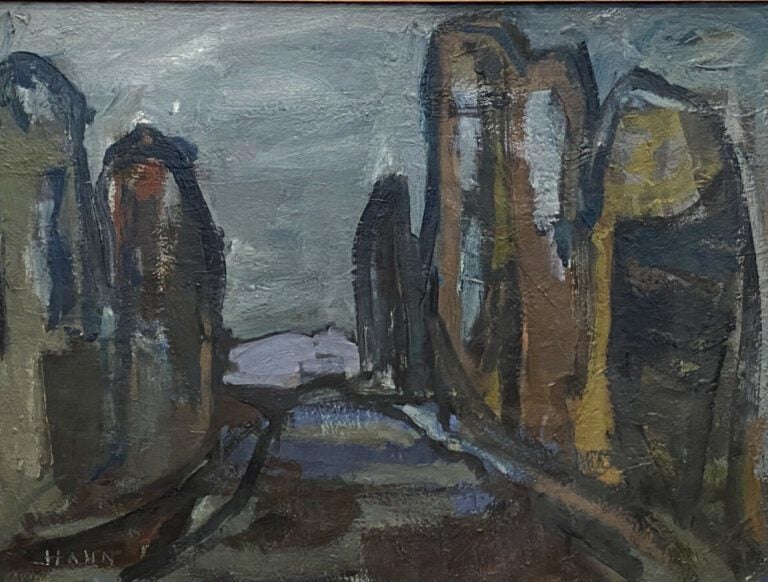 Belleville - Huile sur toile, signée en bas à gauche, contresignée et titrée au…