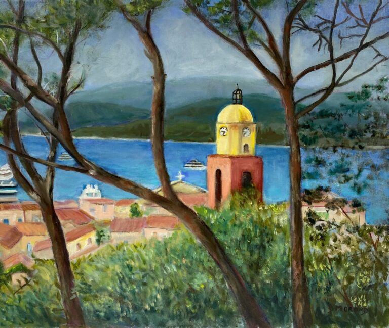 Bernadette MORAND (1947) - Le port de Saint Tropez - Huile sur toile, signée en…