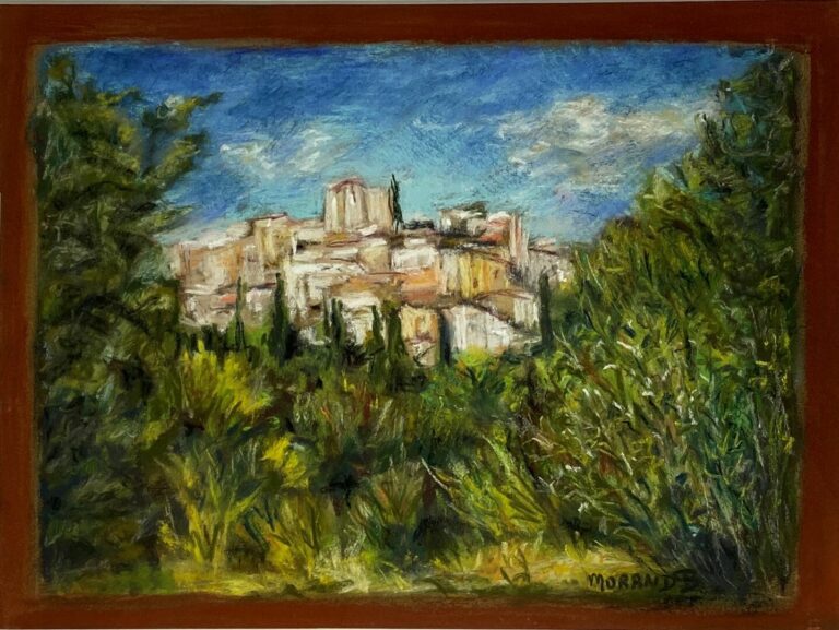 Bernadette MORAND (1947) - Village provençal - Pastel sur papier, signé en bas…