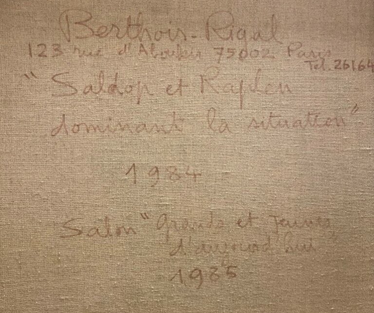 Bernard BERTHOIS-RIGAL (né en 1927). - Saldop et Raplen dominant la situation,…