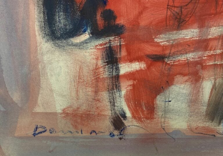 Bernard DAMIANO (1926-2000) - Composition avec personnages - Gouache sur papier…
