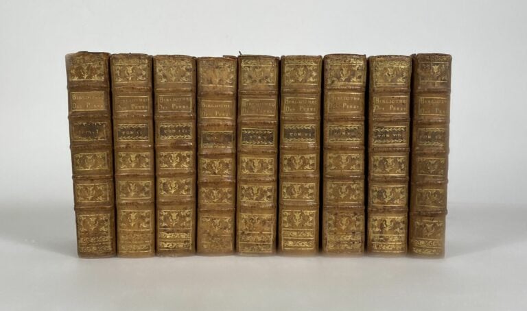 Bibliothèque portative des pères de l'église - P. Paul Lottin, 1758. - 9 vols i…