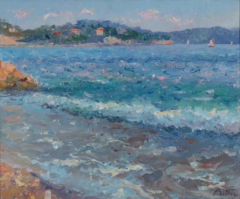 BITTAR Pierre (né en 1934) - "Au bord de la mer" - Huile sur toile signée en ba…