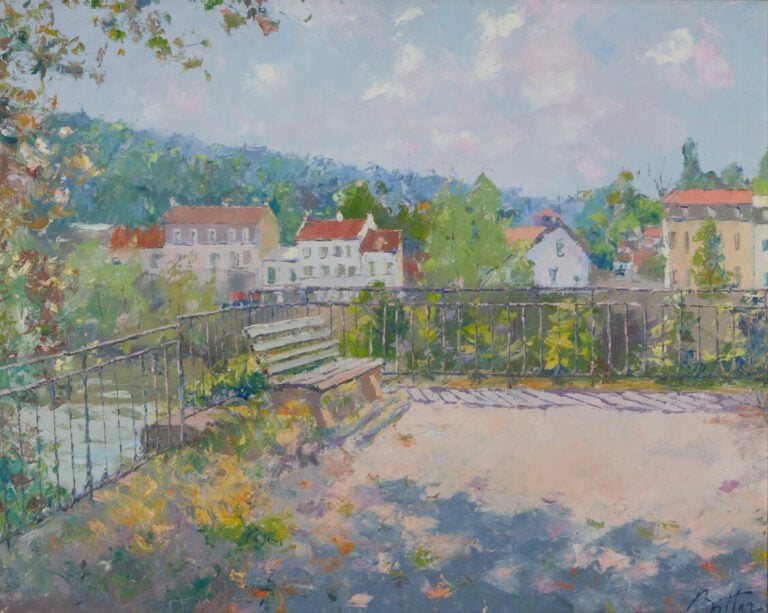 BITTAR Pierre (né en 1934) - "La terrasse à Bougival" - Huile sur toile signée…