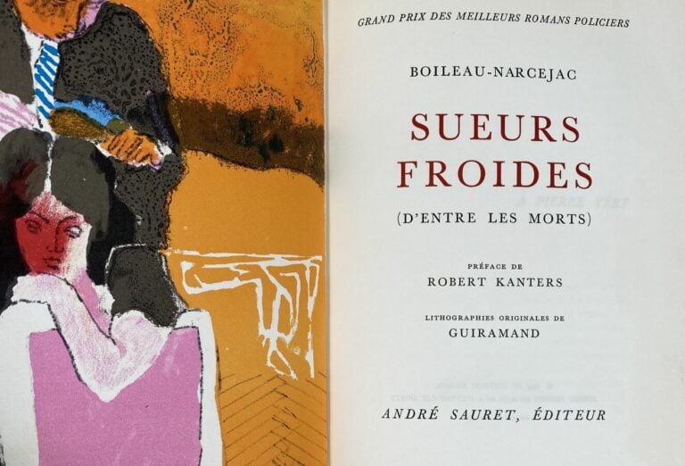 [Boileau Narcejac:Sueurs froides]Edité par André Sauret en 1969.Relié,In8.Bel e…