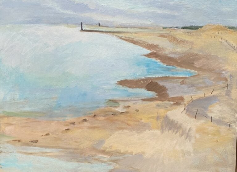 Bord de mer - Huile sur carton, - 70 x 90 cm
