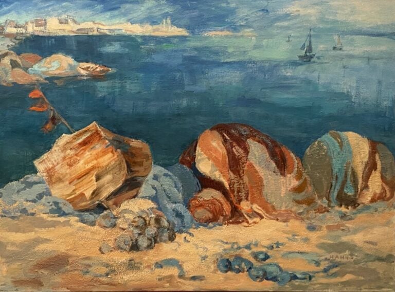 Bord de mer - Huile sur toile, signée en bas à droite - 73 x 100 cm
