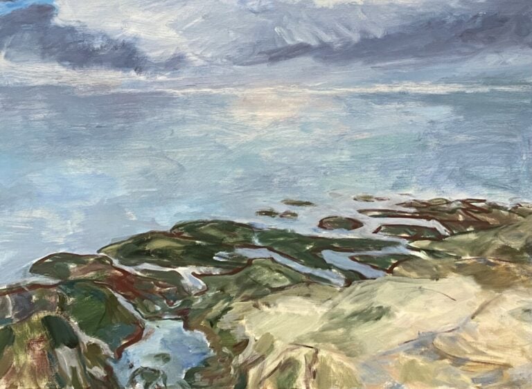 Bord de mer II - Huile sur toile, titrée au dos - 54 x 73 cm