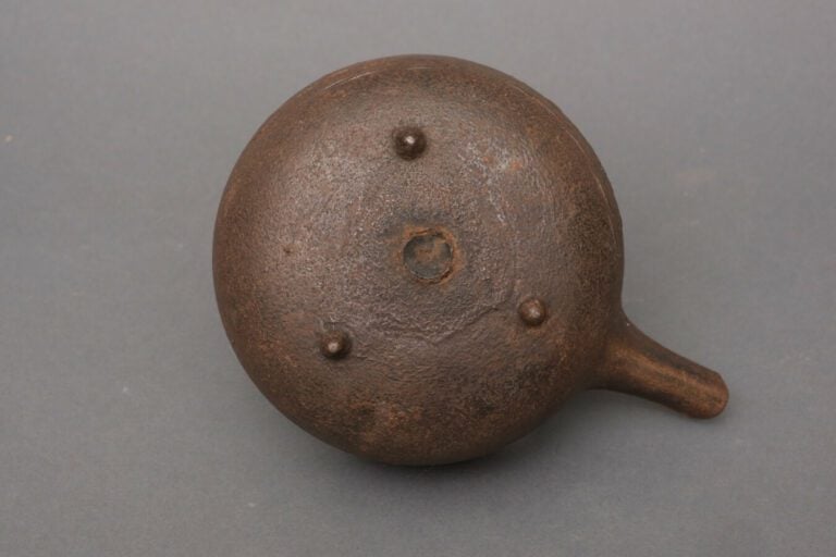 Bouilloire à Sake avec un couvercle en bois laqué noi et or, en forme de chrysa…