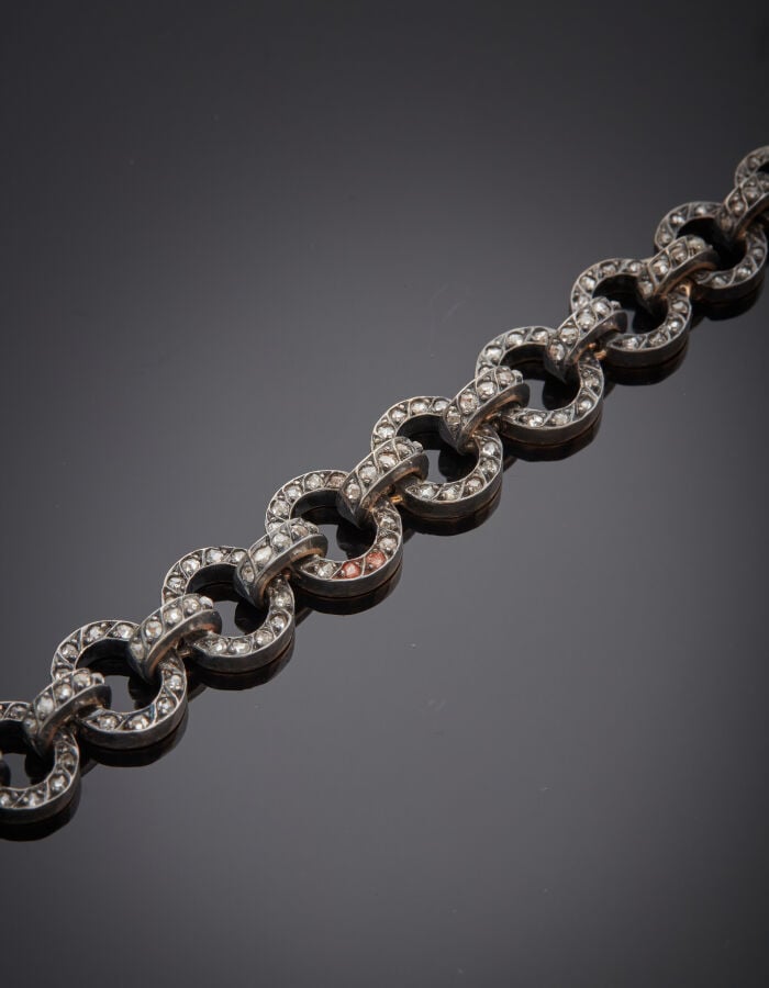 BRACELET (bijou à transformation) en argent (min. 800‰) et or rose (375‰) 9 car…