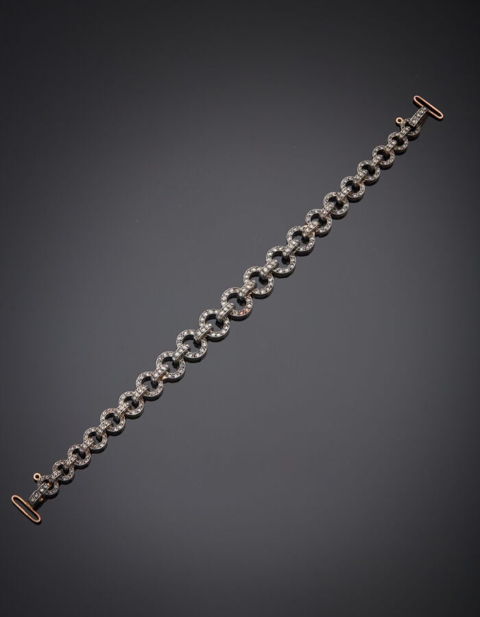 BRACELET (bijou à transformation) en argent (min. 800‰) et or rose (375‰) 9 car…