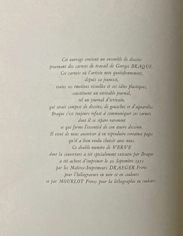 [BRAQUE (Georges)] - Revue Verve. - Revue artistique et littéraire. Vol. VIII,…